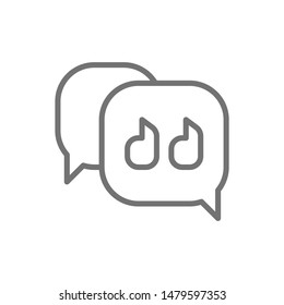 Text message, quote, speech bubble line icon.