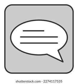 Text message received - icon, illustration on white background, grey style