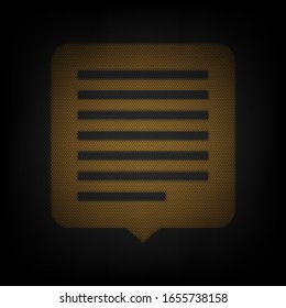 Text message sign illustration. Icon as grid of small orange light bulb in darkness. Illustration.