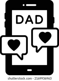 Text Message for Step Dad Vector Icon Design, Fathers Day Symbol, Dads Gift Elements Sign, Parents Day Stock illustration, Instant Messaging Sending Love Note to Dad Concept