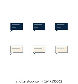 text message vector icon set, speech bubble symbol. Modern, simple flat vector illustration for web site or mobile app