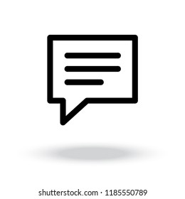 text message vector icon, speech bubble symbol.