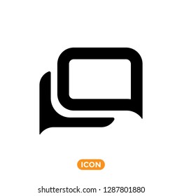 Text message vector icon, speech bubble symbol. Modern, simple flat vector illustration for web site or mobile app