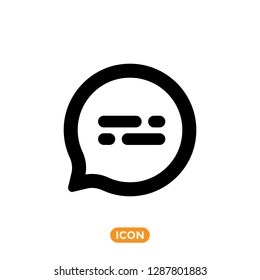 Text message vector icon, speech bubble symbol. Modern, simple flat vector illustration for web site or mobile app