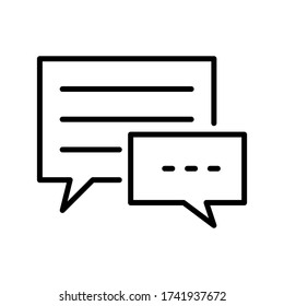 text message vector icon, speech bubble symbol.