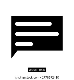 text message vector icon, speech bubble symbol. Modern, simple flat vector illustration for web site or mobile app