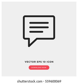 text message vector icon, speech bubble symbol. Modern, simple flat vector illustration for web site or mobile app