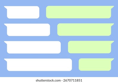 Text Messages Blank Empty Messaging Texting Green White Speech Bubbles Vector