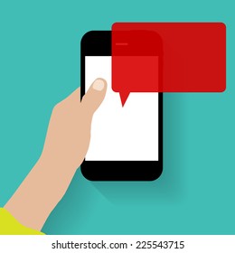 Text Messaging Flat  Concept Vector Illustration