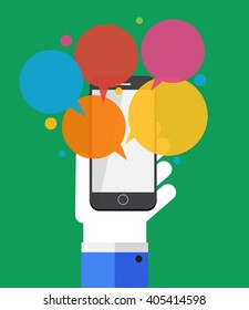 Text Messaging Flat Concept Vector Illustration