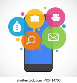 Text Messaging Flat Concept Vector Illustration