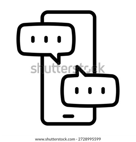 Text Messaging Icon - Black Outline Icons Style For Accounting and Business