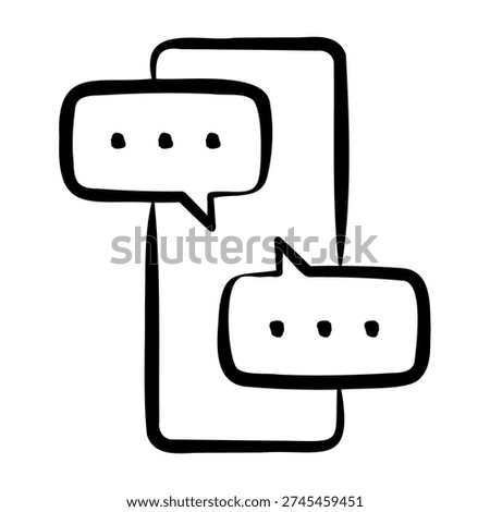 Text Messaging Icon With Dooldles Handdrawn Style For Accounting and Business