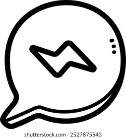 Textmessenger-Doodle, Vektorsymbol und Illustration