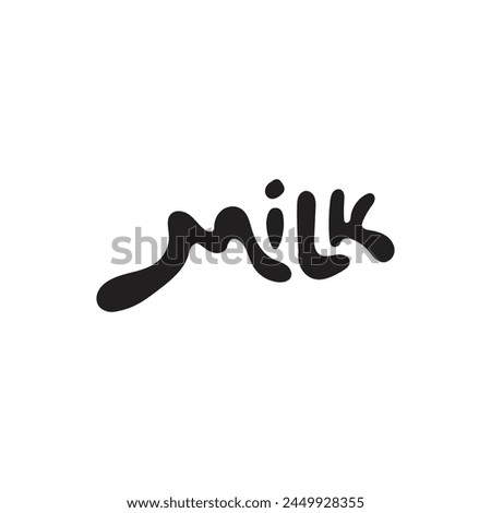 Text milk splash water drop with blank background