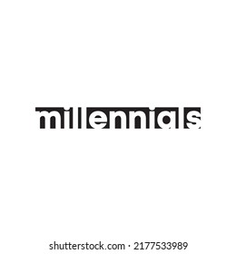 text millennials design vector on white background.