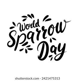 Cartel mínimo de texto Día Mundial de los Espurios. Escritura a mano con inscripción en el Día Mundial del Espárrago. Arte vector dibujado a mano.