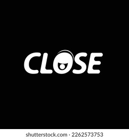 text minimalist logo design with word "close" icon