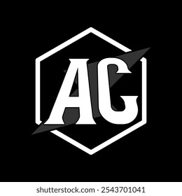 Text monogram logo for letters combination AC.