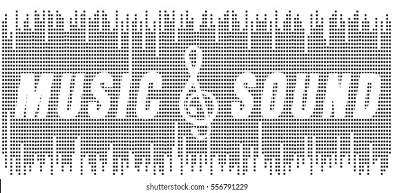 text music and sound on background