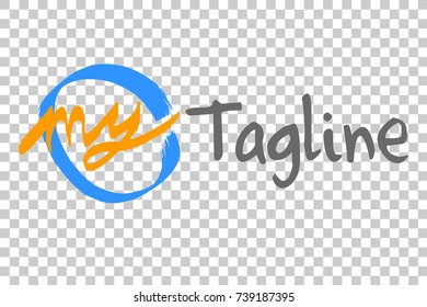 Text "My", Template for Element Design of your Tag line at Transparent Effect Background
