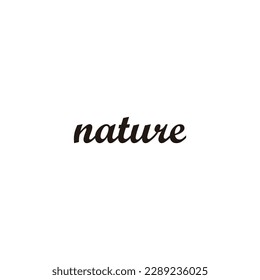 Text, ''nature", geometric symbol simple logo vector