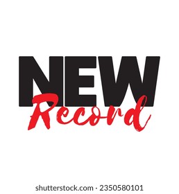 text New Record, vector illustration