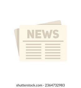 Text newspaper icon flat vector. News paper. Web page isolated