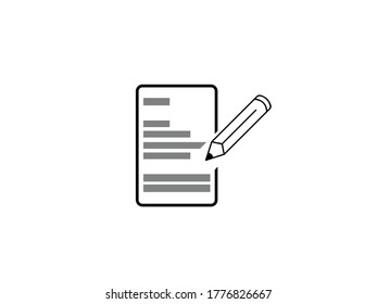 Text Notepad and Pen Icon symbol sign