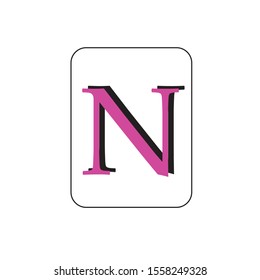 text, N,pink and black color.