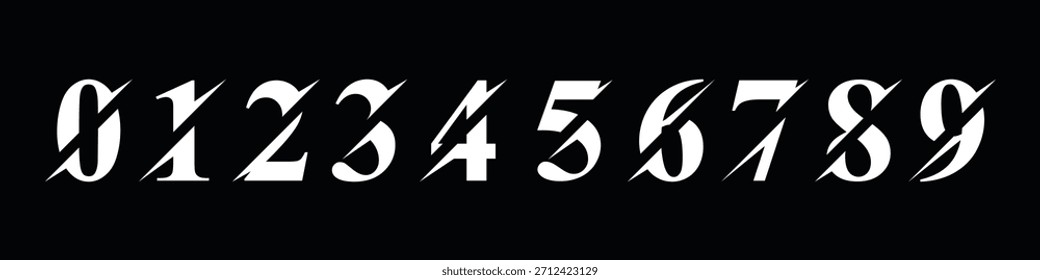 Text Number 1 to 10 Logo Design. Typography Vector Template Serif Font.	
