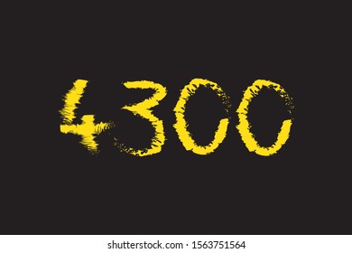 text number four thousand three hundred vector art