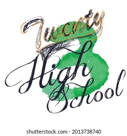 text and number  old School  style t-shirt   design - Vector graphic, typographic poster, vintage, label, badge, logo, icon or background