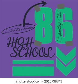 text and number  old School  style t-shirt   design - Vector graphic, typographic poster, vintage, label, badge, logo, icon or background