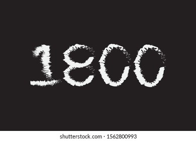 text number 
one thousand eight hundred vector art