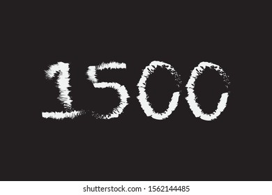 text number 
one thousand five hundred vector art