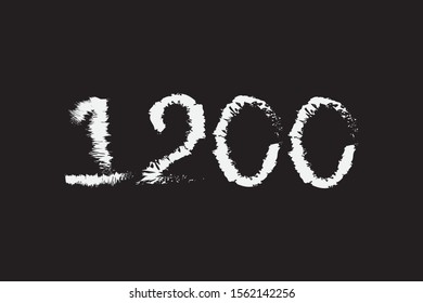 text number 
one thousand two hundred vector art