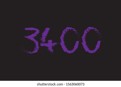 text number 
three thousand four hundred vector art