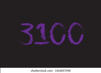 text number 
three thousand one hundred vector art