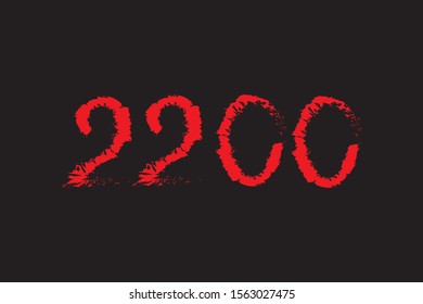 text number two thousand two hundred vector art