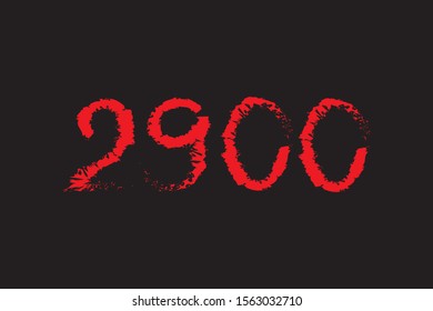 text number 
two thousand nine hundred vector art