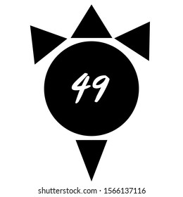 text number vector line black and white