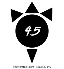 text number vector line black and white