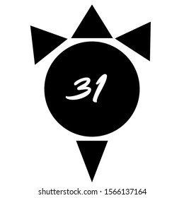 text number vector line black and white