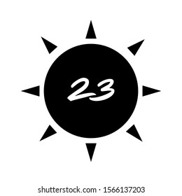 text number vector line black and white