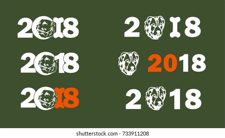 text of numbers 2018. Symbol of new year 2018. isolated on a white background