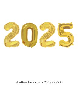 Text, Zahlen, neues Jahr, goldene Ballons, verheißungsvoll, hell, Geschenk
Illustrationsvektor 2025