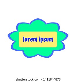 text on abstract flower simple flat design