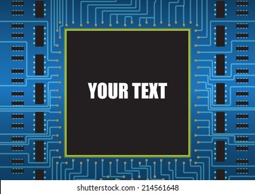 Text on Circuit Board Background Concept. Vector Illustration.