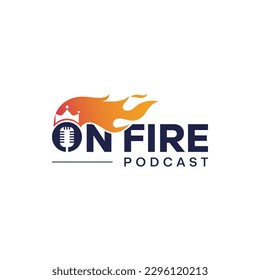 Text "on fire" podcast with mic on.